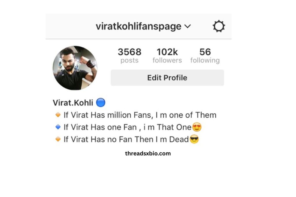 Virat Kohli Threads Bio