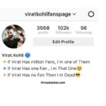 Virat Kohli Threads Bio